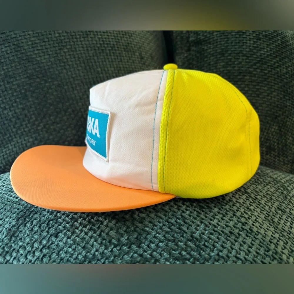 HOKA ONE ONE Time to Fly Color Block Running Cap Trucker Strap Back Retro hat - Picture 6 of 12